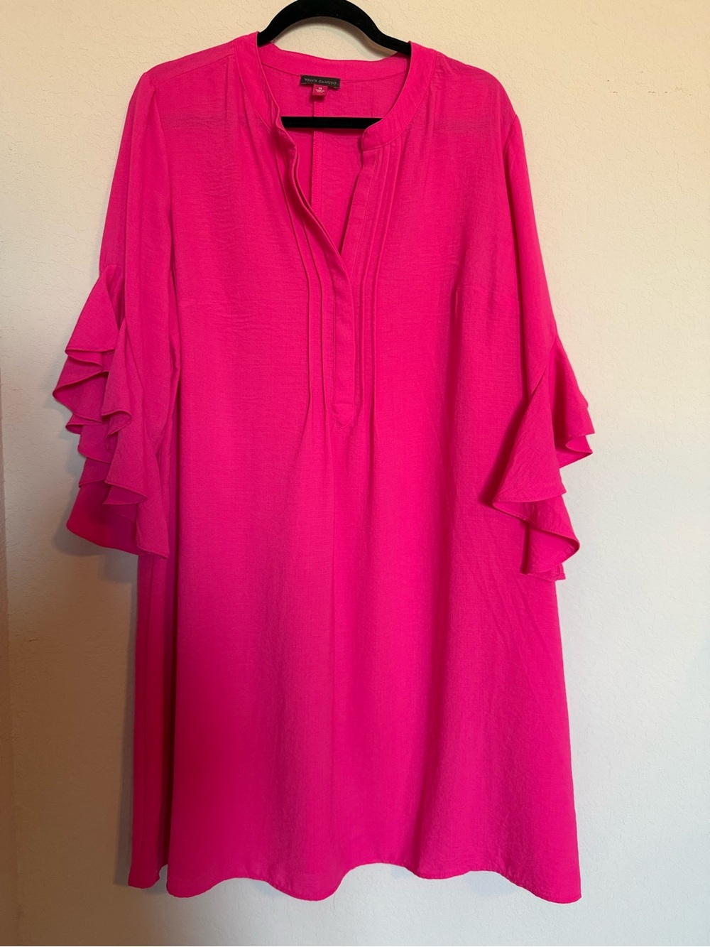 Vince Camuto Hot Pink Ruffle Sleeve Dress